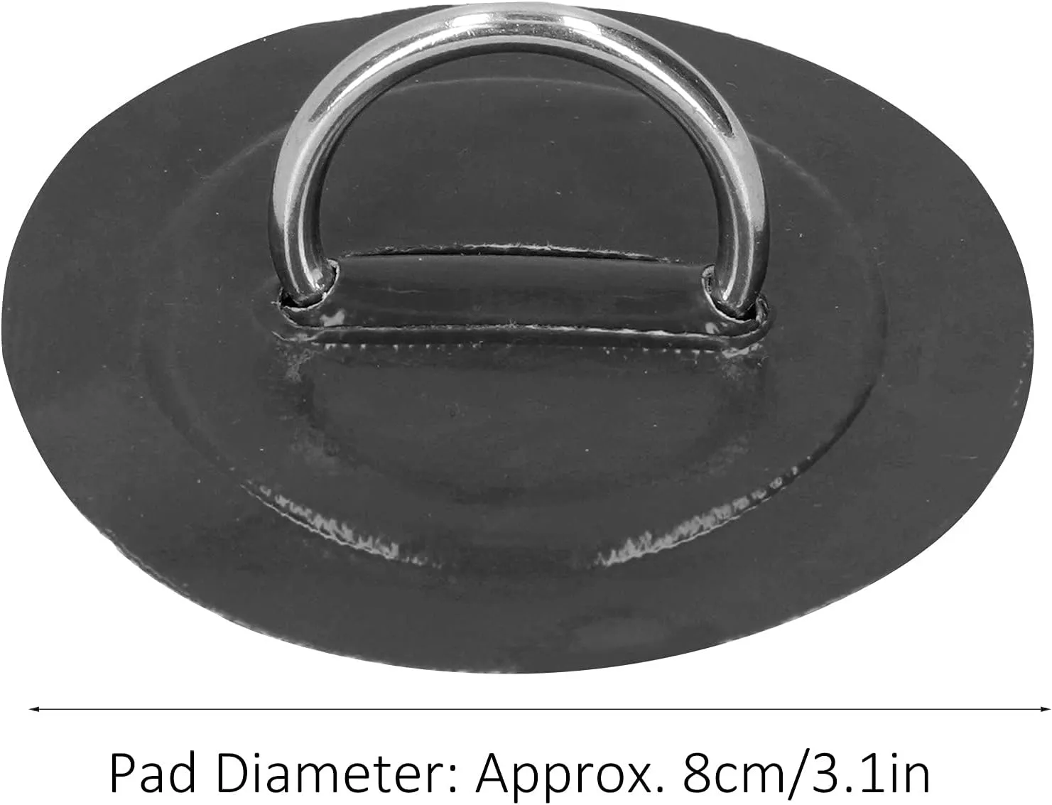 6 Pack D Ring Pad, Circular PVC Patch Kit with a Bungee Cord for Inflatable Boat Raft Kayak Dinghy Deck Surfboard Stand Up Paddleboard Canoe, NO Glue Included