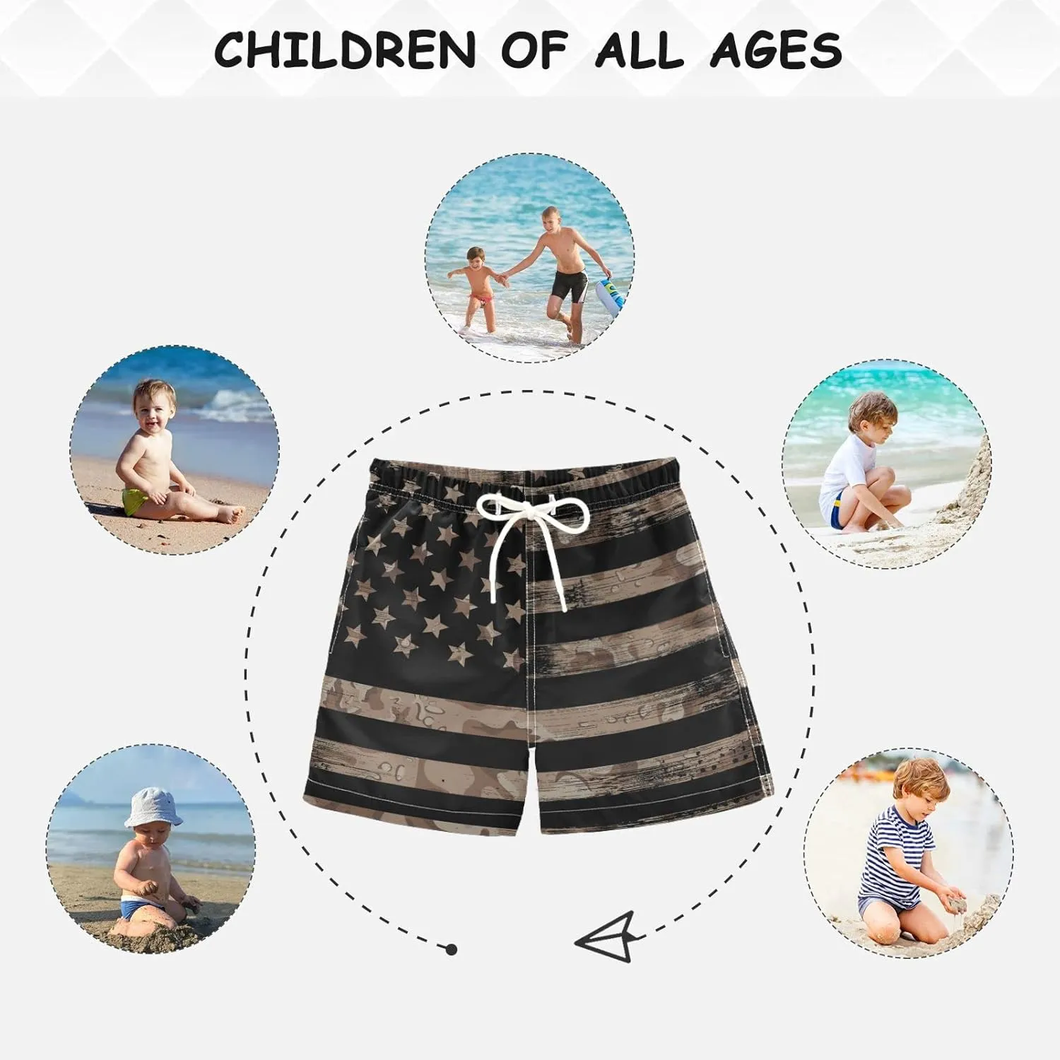 Aflyko Boys' Board Shorts Girl Swim Trunk Beach Swimwear Bathing Suit Summer Quick Dry