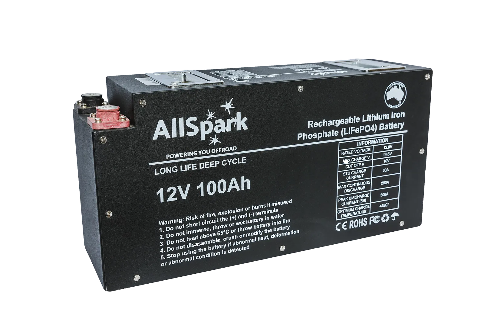 AllSpark Slimline 12V 100ah High Performance LiFePO4 Lithium Battery