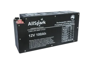 AllSpark Slimline 12V 100ah High Performance LiFePO4 Lithium Battery