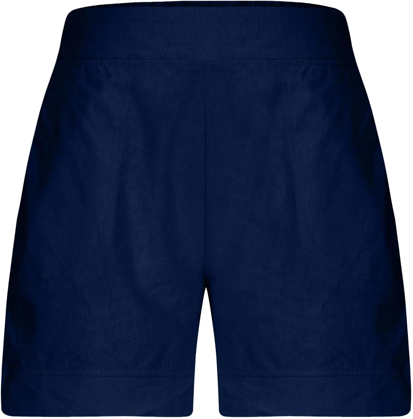 Cotton Shorts for Women Casual 7 Inch Inseam Shorts Summer Elastic Waist Short Vacation Beach Outfits with Pockets