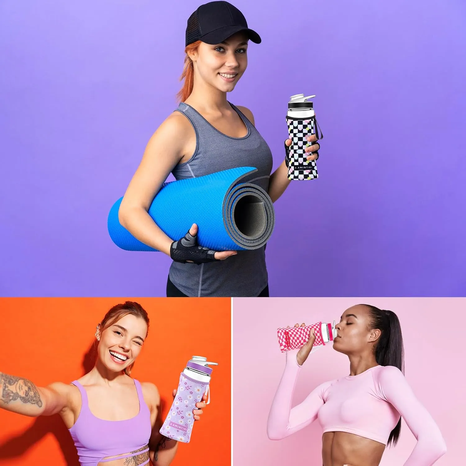 Cute Sleeve Compatible with 22oz 32oz Cirkul Plastic & Stainless Steel, Neoprene Insulator Sleeve for Cirkul, Sleeve for Cirkul with Convenient Handle Strap