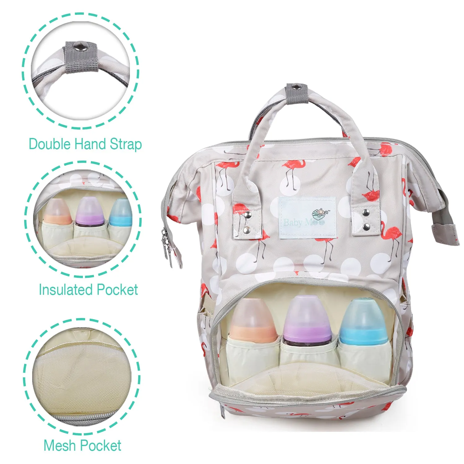 Diaper Bag 
Maternity Backpack Flamingo Beige