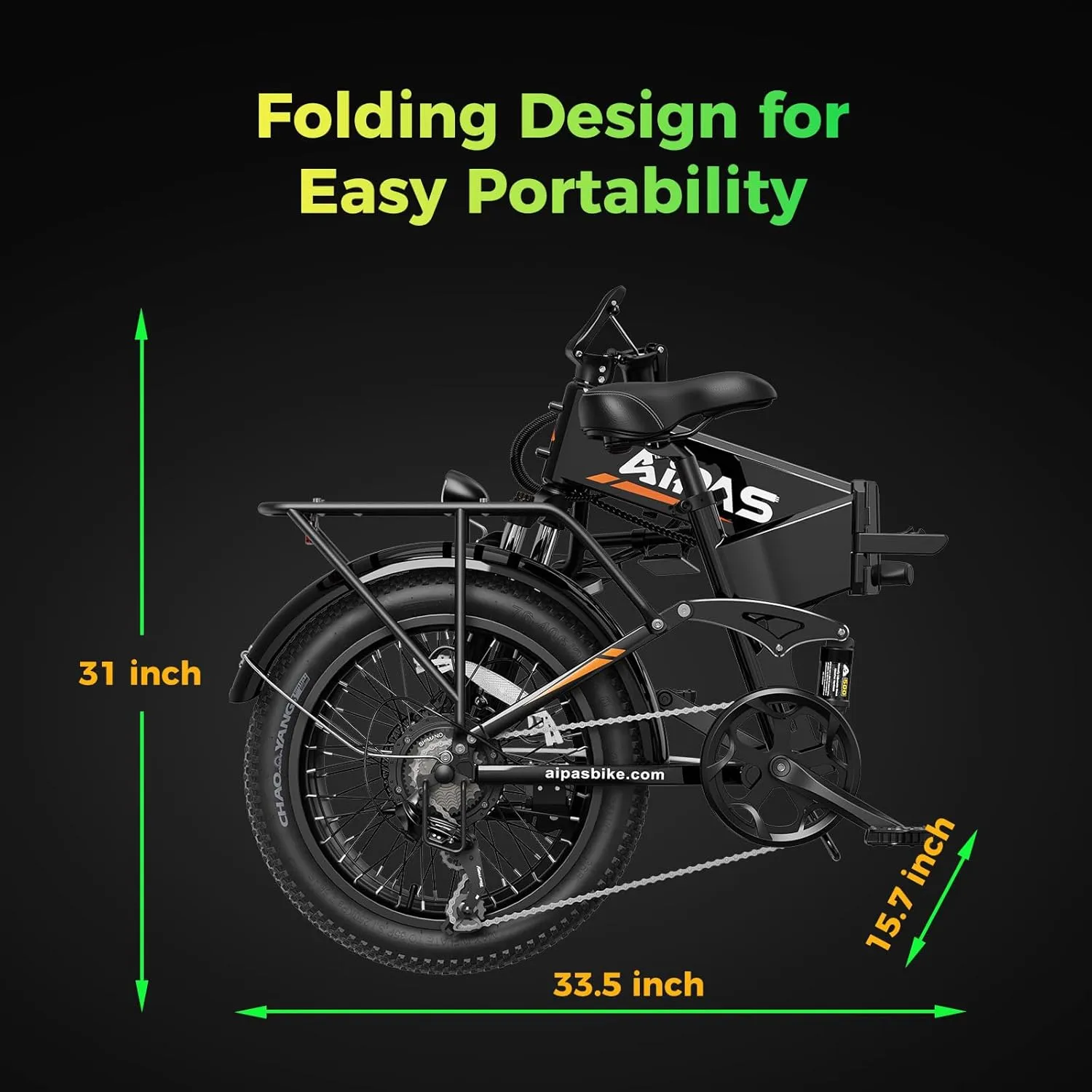 F3 Electric Bike for Adults with 1500W Motor Peak, 48V 14Ah Removable Battery Max 74 Miles 28MPH,20" x 3.0 Fat Tire Folding Electric Bike with 7-Speed and Full Suspension.