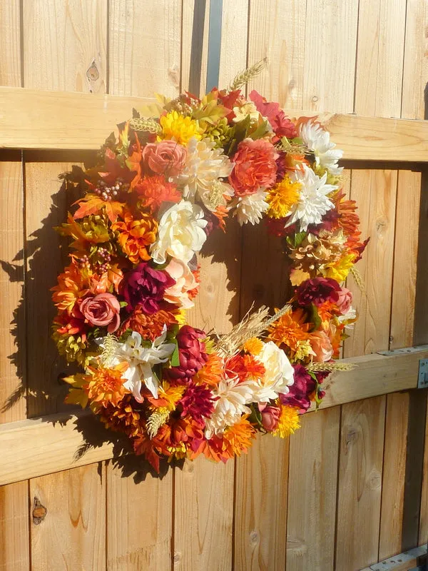 Fall Floral wreath, Fall wreath