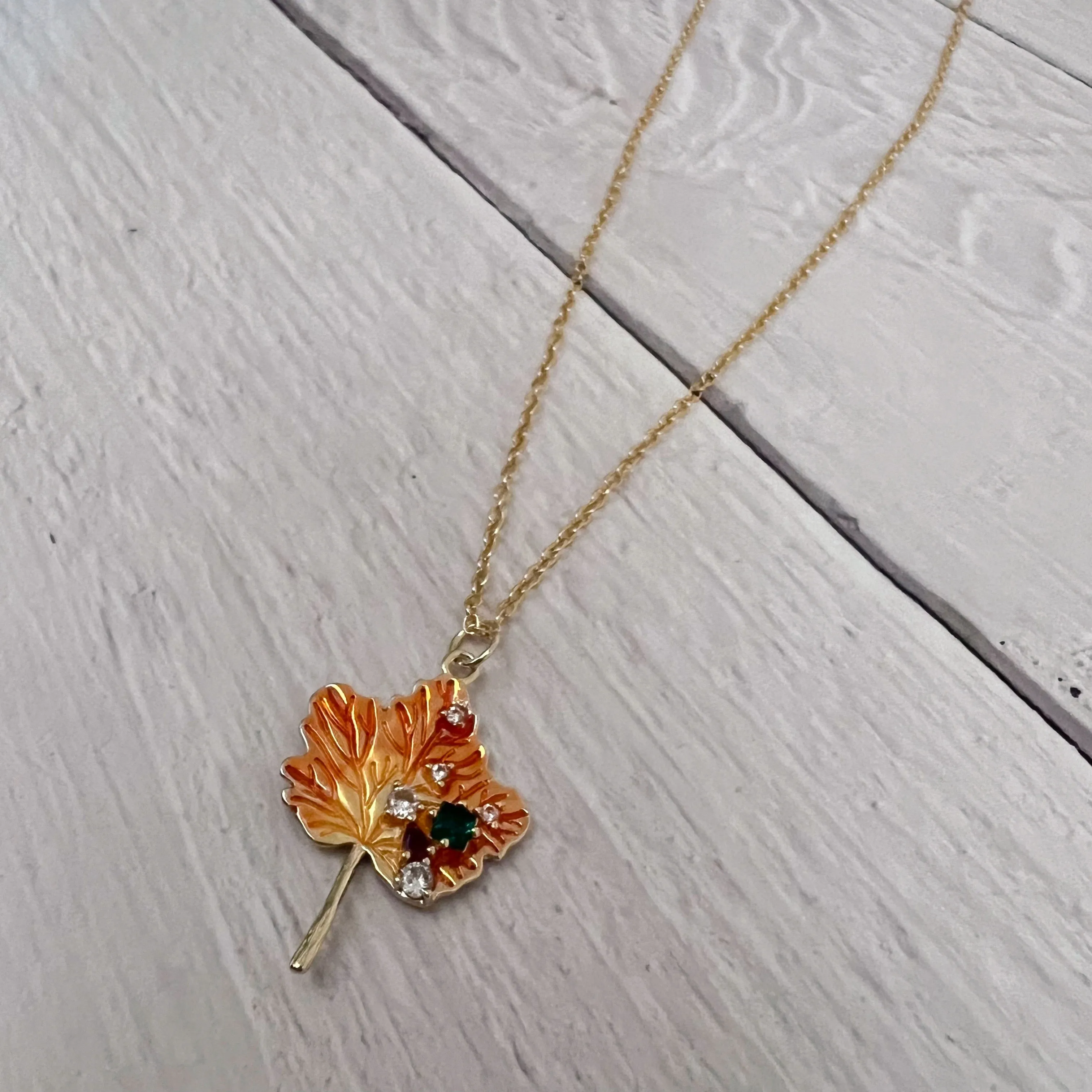 Fall Leaf Pendant Necklace