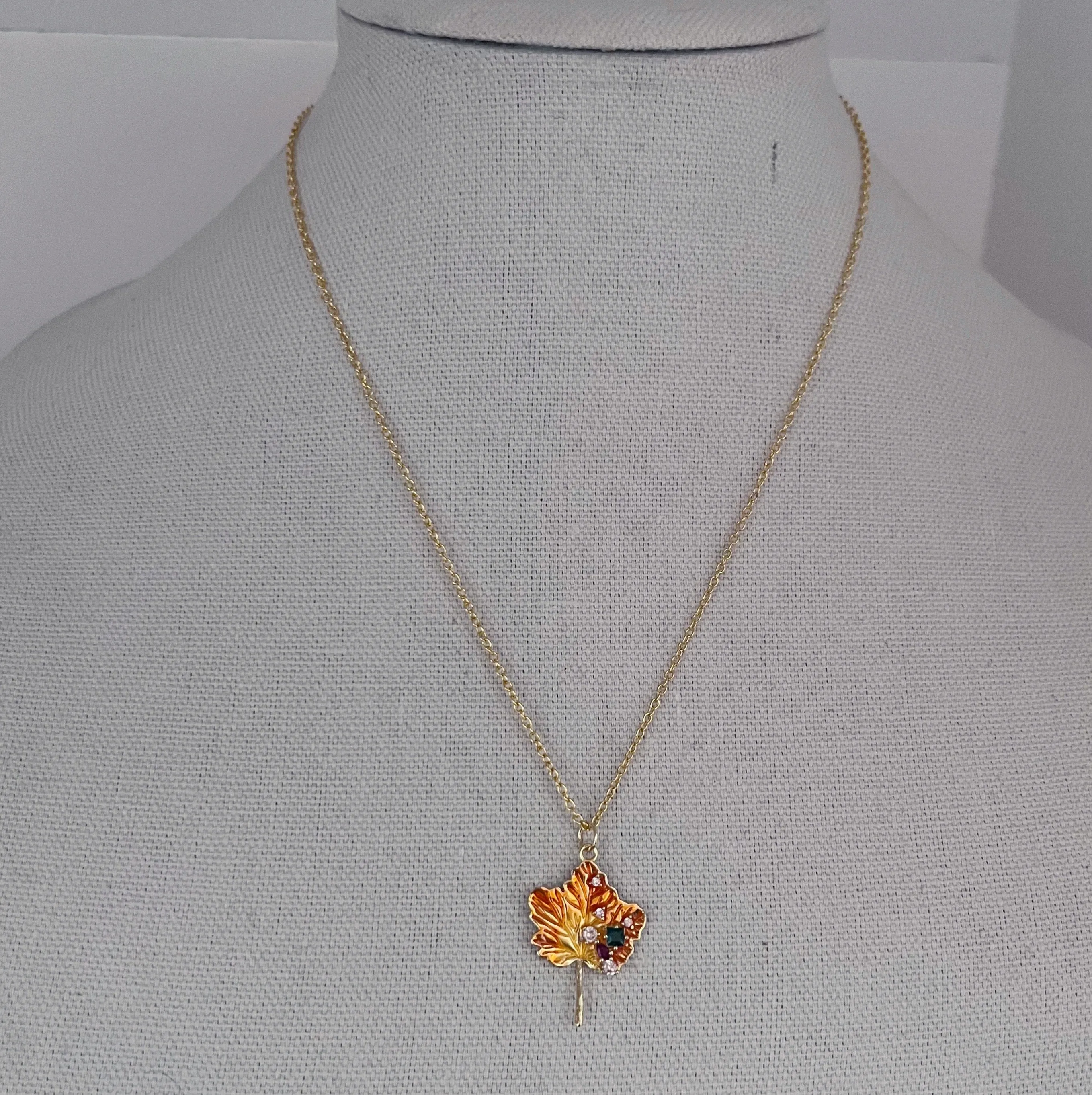 Fall Leaf Pendant Necklace