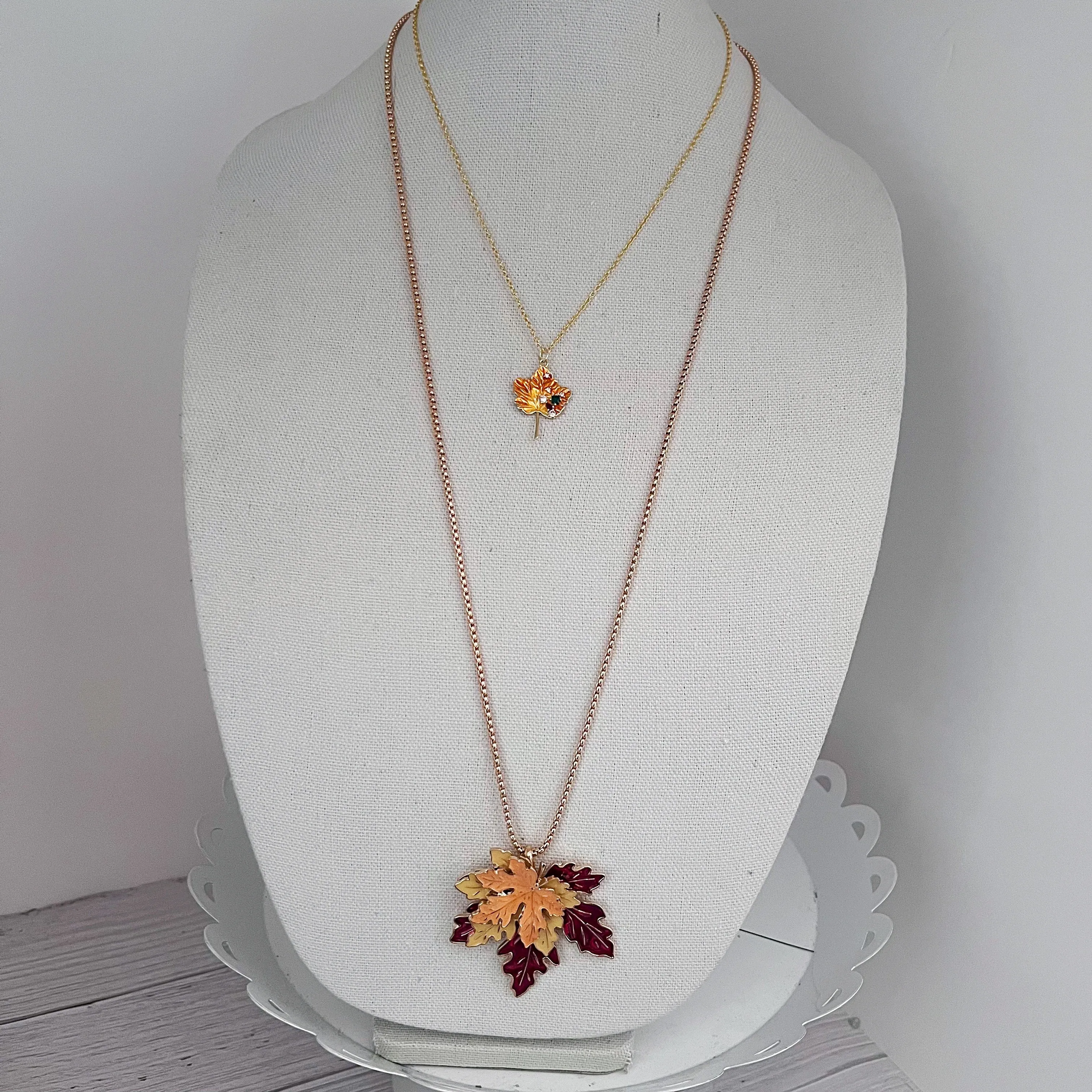 Fall Leaf Pendant Necklace