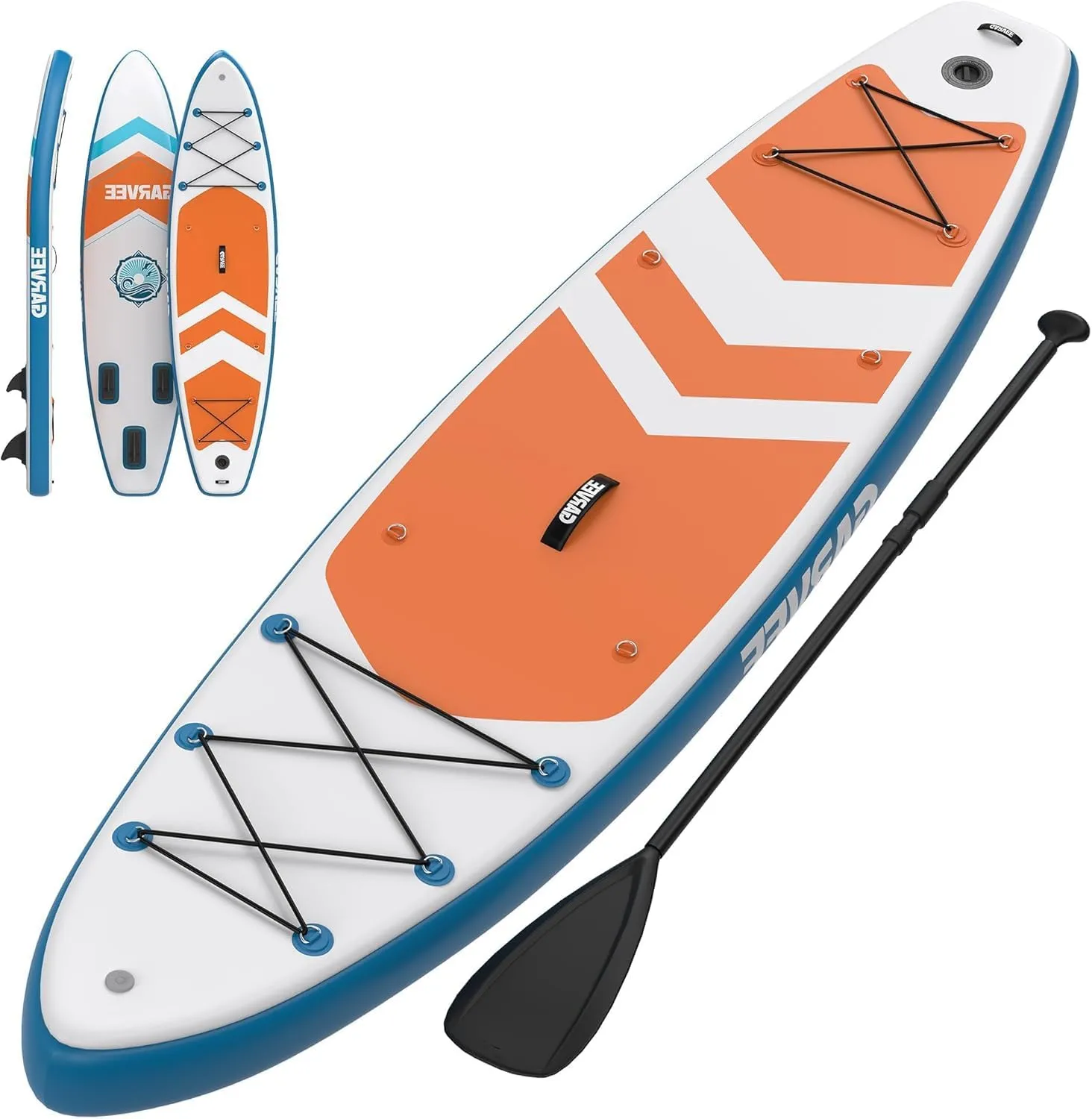 Inflatable Stand Up Paddle Board, 10'6"/11" Paddle Boards with Premium Accessories, Non-Slip EVA Deck, Ultra-Light Carry Bag Pump, SUP for Youth & Adults of All Skill Levels (Orange, 11ft)