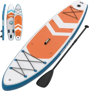Inflatable Stand Up Paddle Board, 10'6"/11" Paddle Boards with Premium Accessories, Non-Slip EVA Deck, Ultra-Light Carry Bag Pump, SUP for Youth & Adults of All Skill Levels (Orange, 11ft)