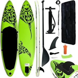 Inflatable Stand Up Paddleboard Set with Accessories, Puncture-Proof Design, Green