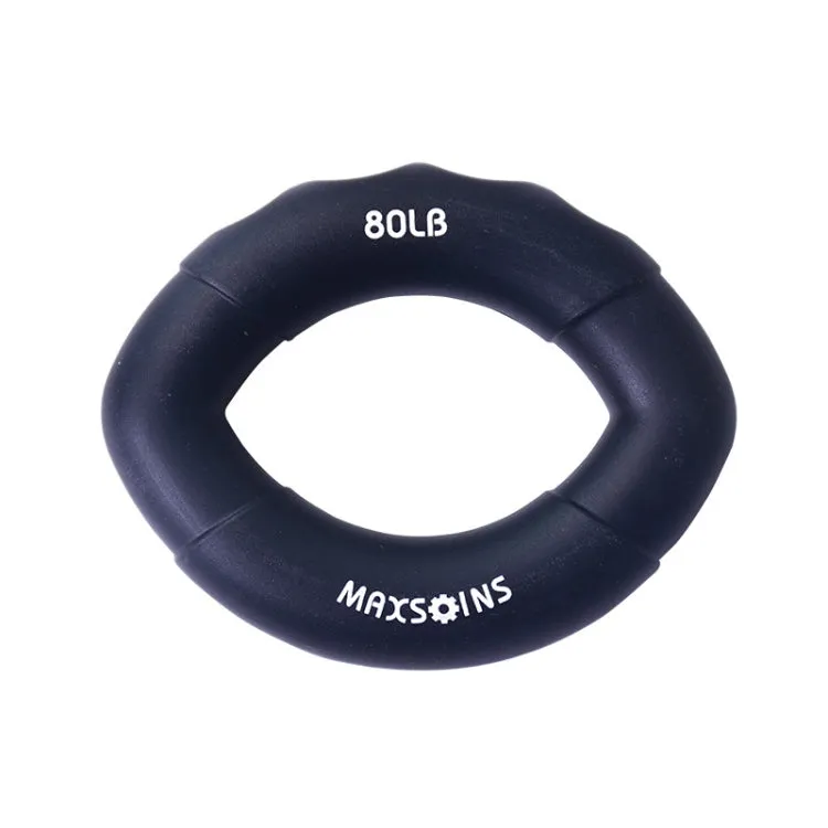 MAXSOINS MXO-009898 Silicone Finger Exercise Grip Device Olive Shape Rehabilitation Finger Pinch Device, Specification: 80LB(Black)