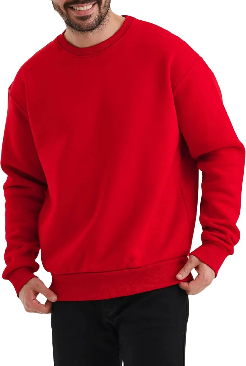 Men's Soft Crewneck Sweatshirt Breathable Crew Neck Pullover Outdoor Athletic Long Sleeve Sweatshirts