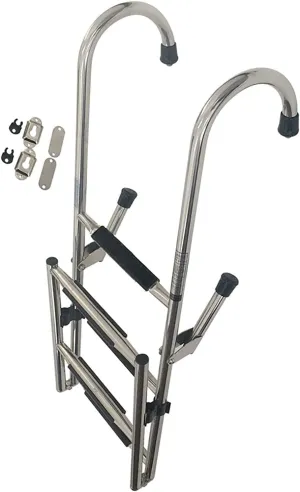 Swim ladders for Docks Folding 4/5/6 Step Extension Dock Ladder, Heavy Duty Stainless Steel Removable Marine Yacht Boarding Ladder with Wide Step & Handle,for Boats, Pool, Dock (Size : 4 Step) ()