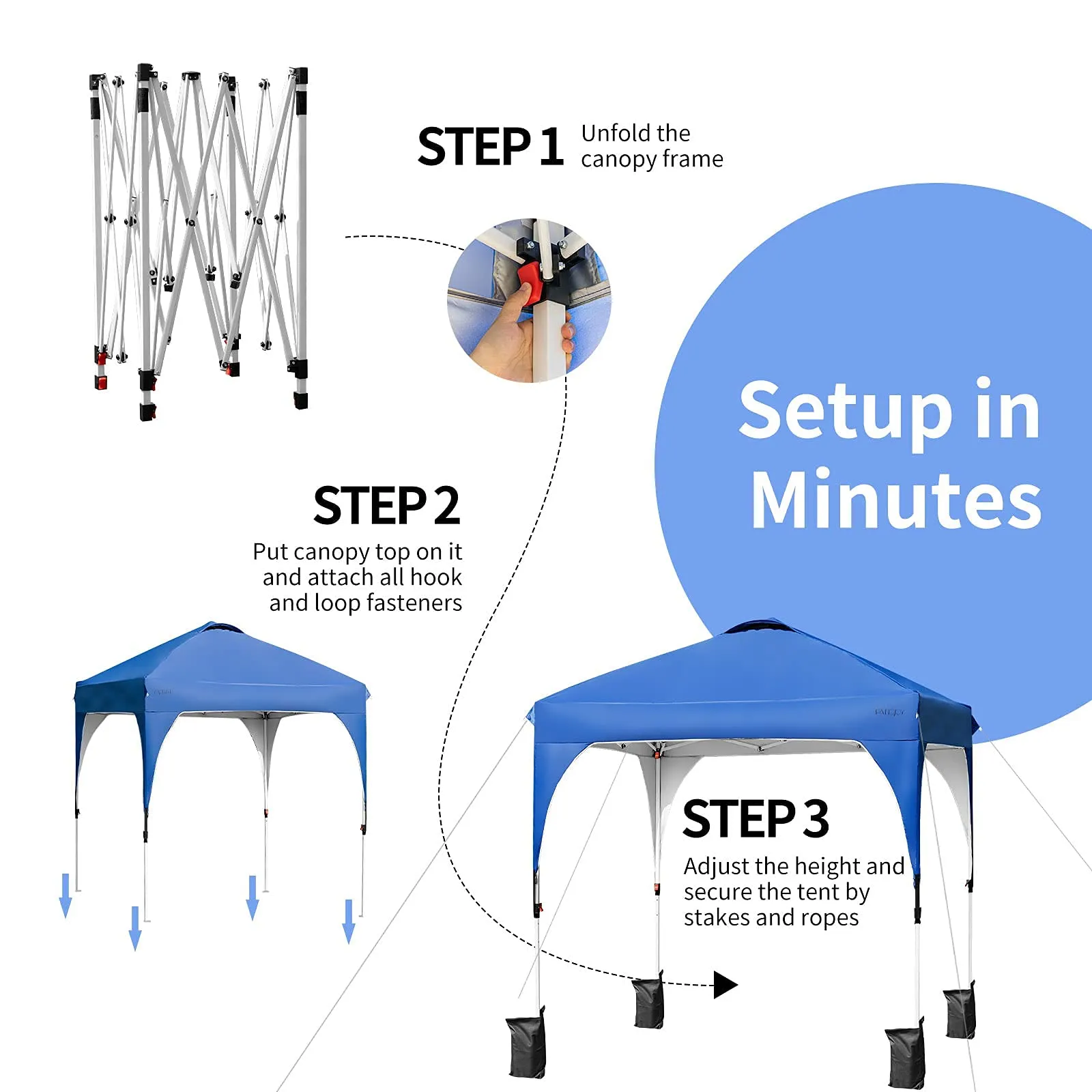 Tangkula Outdoor Pop-up Canopy Tent, Height Adjustable Commercial Instant Canopy
