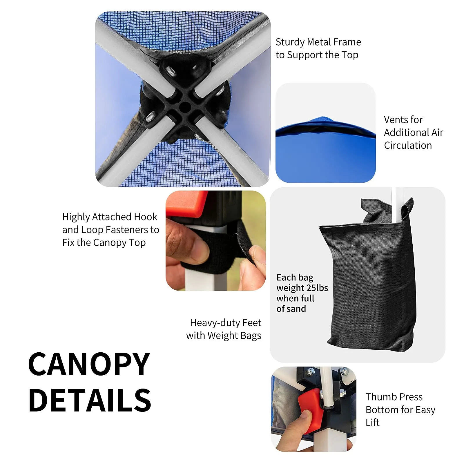 Tangkula Outdoor Pop-up Canopy Tent, Height Adjustable Commercial Instant Canopy
