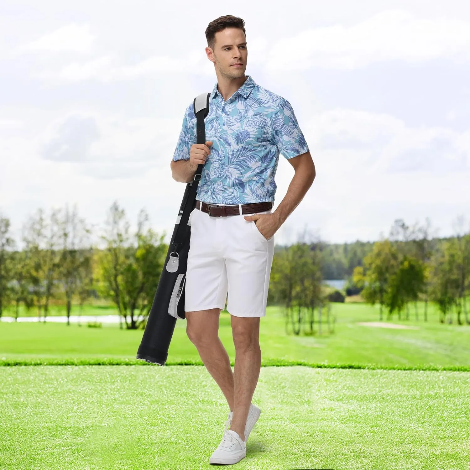 TIHEEN Mens Polo Shirts Short Sleeve,Lightweight Cool Moisture Wicking Performance Golf Polo Shirts for Men
