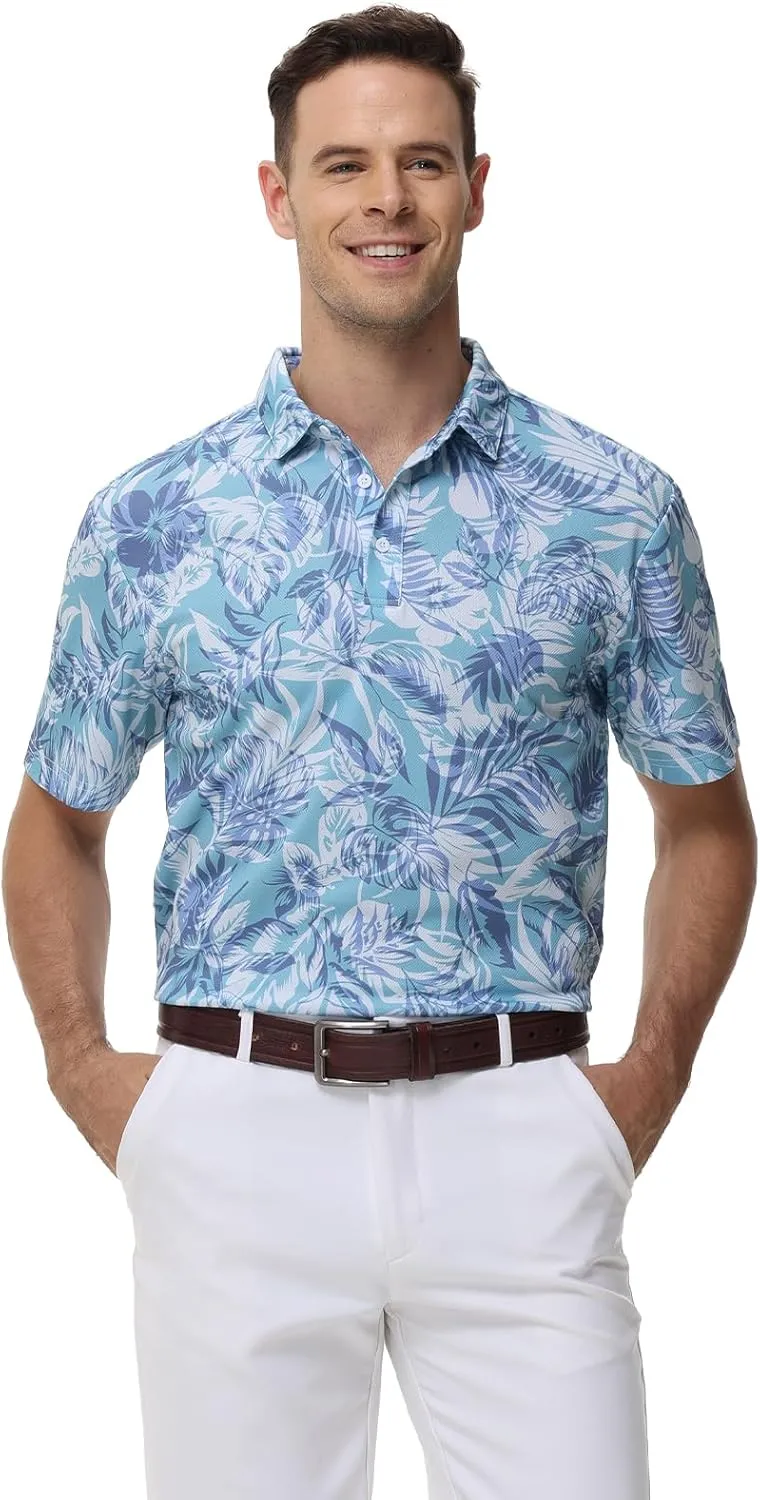 TIHEEN Mens Polo Shirts Short Sleeve,Lightweight Cool Moisture Wicking Performance Golf Polo Shirts for Men