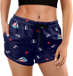 visesunny Women's Board Shorts Floral Beach Swim Shorts Swim Trunks