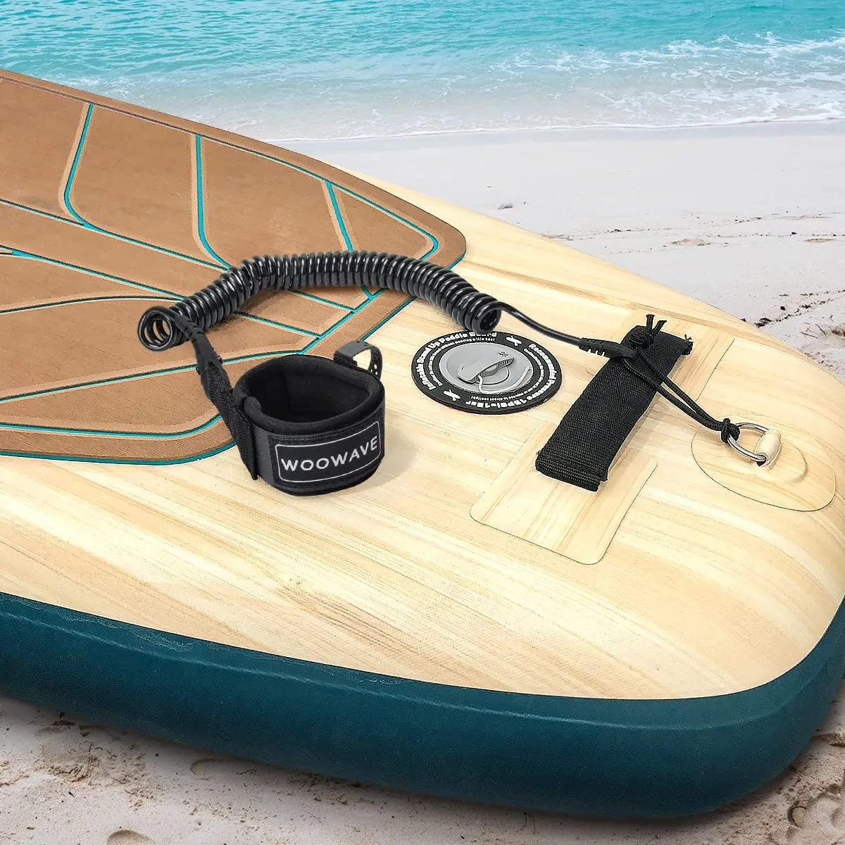 WOOWAVE SUP Leash 11 Foot Coiled Stand Up Paddle Board Surfboard Leash Stay on Board Ankle Strap with Waterproof Wallet/Phone Case