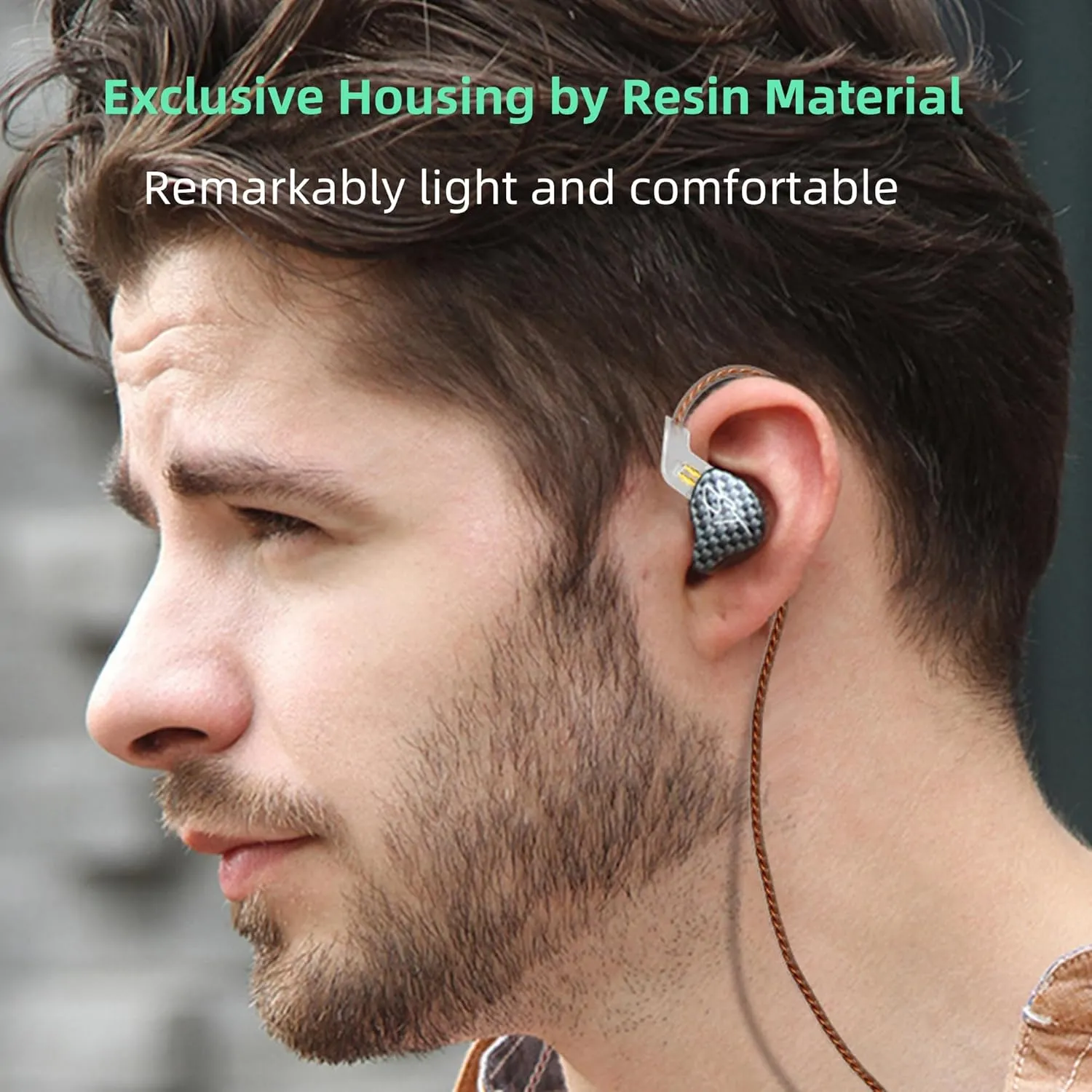 YINYOO Easy KZ ZST Hybrid Banlance Armature with Dynamic in-Ear Earphone 1BA 1DD HiFi Headset Wired Earbuds IEM Headphones Gaming Earbuds (ZST no mic)
