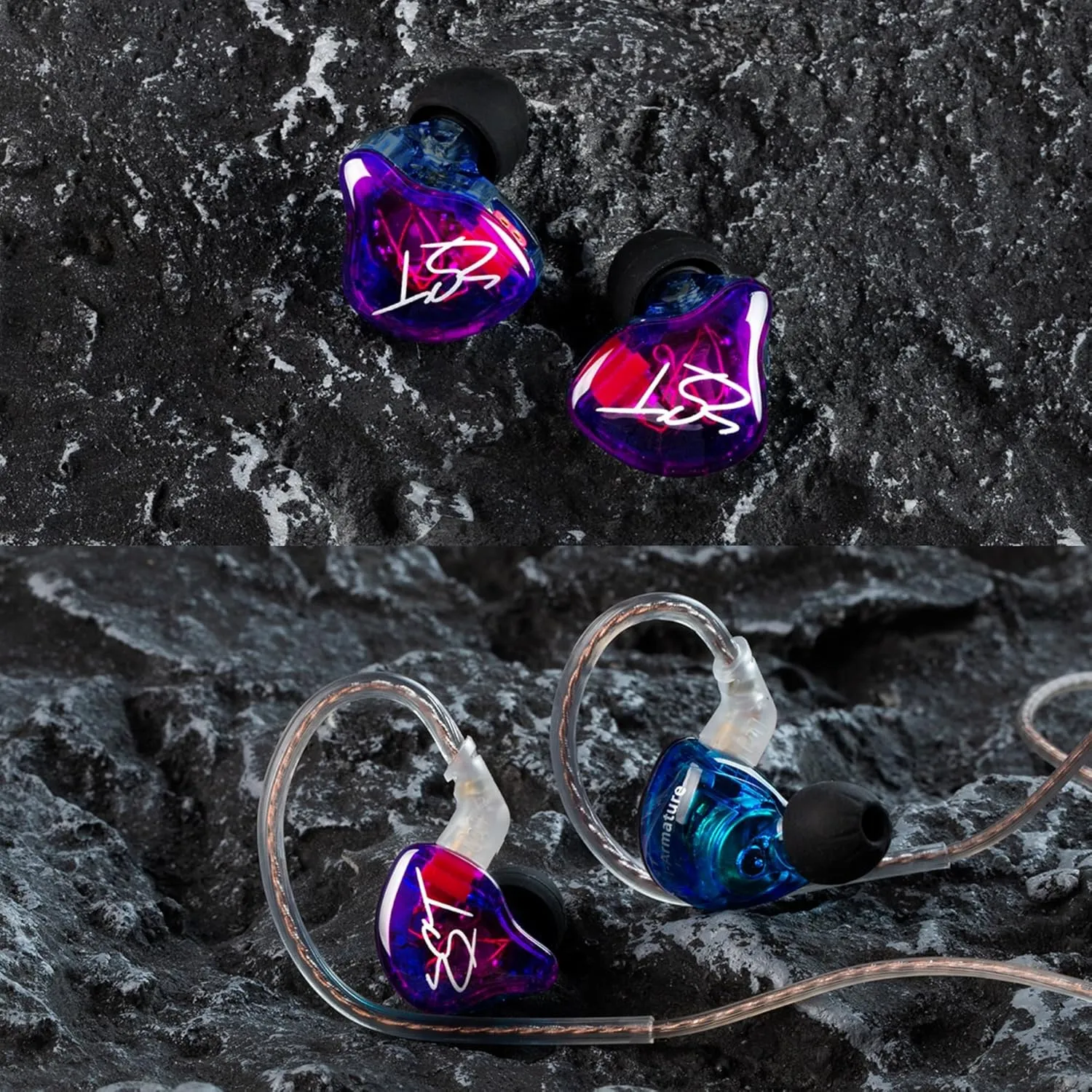 YINYOO Easy KZ ZST Hybrid Banlance Armature with Dynamic in-Ear Earphone 1BA 1DD HiFi Headset Wired Earbuds IEM Headphones Gaming Earbuds (ZST no mic)