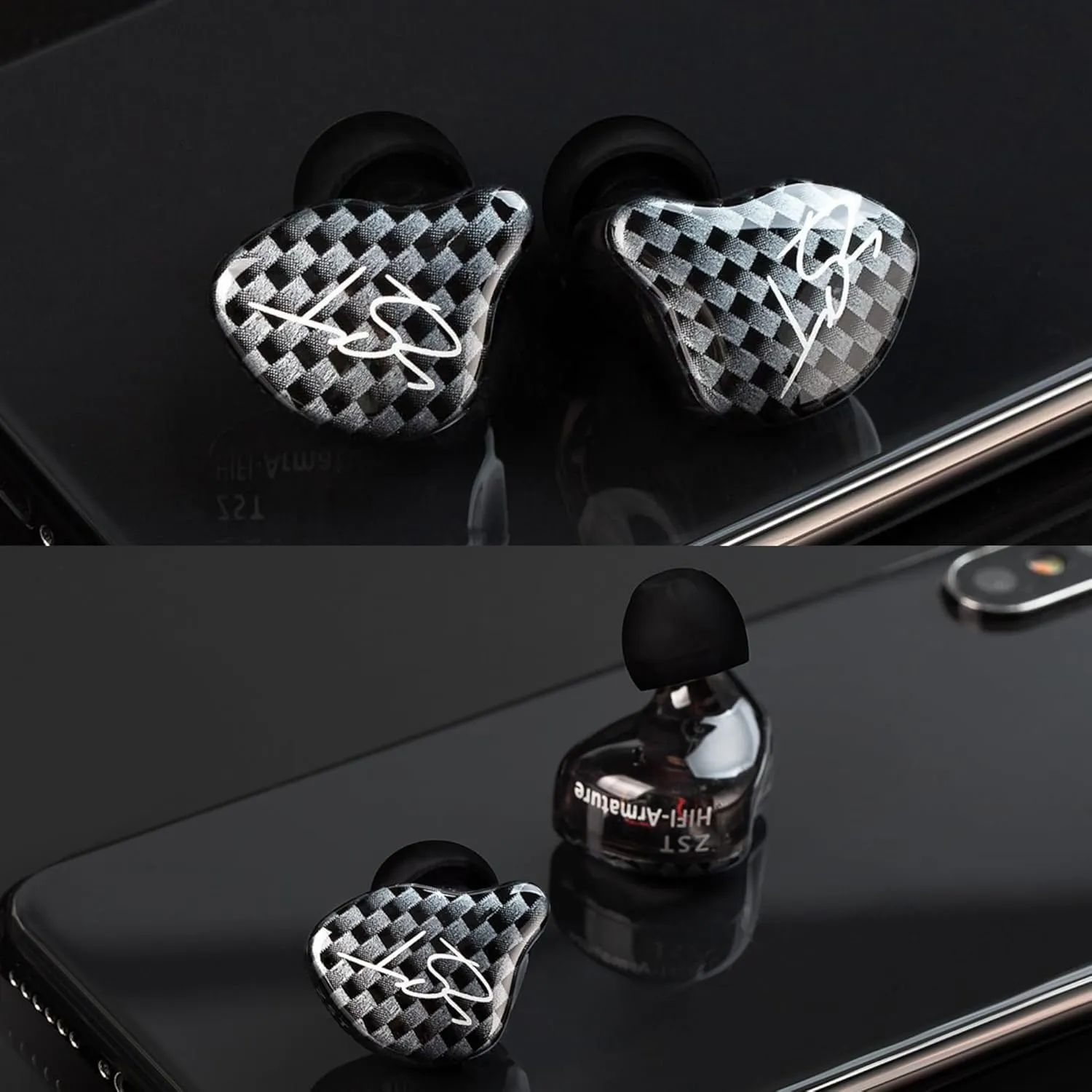 YINYOO Easy KZ ZST Hybrid Banlance Armature with Dynamic in-Ear Earphone 1BA 1DD HiFi Headset Wired Earbuds IEM Headphones Gaming Earbuds (ZST no mic)